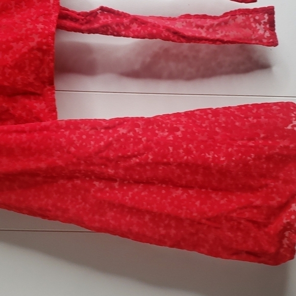 WILD Fable Women's Bell Long Sleeve Tie Front Top - Red Floral - Picture 9 of 10